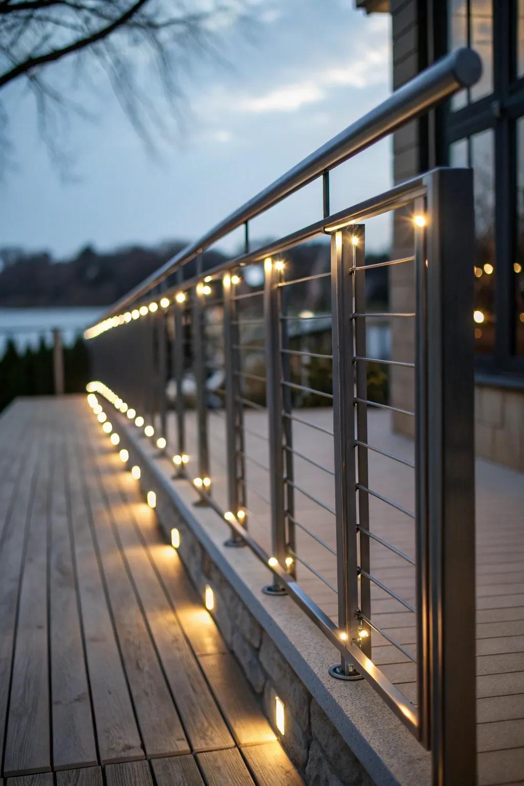 Lighting enhances safety and sets the mood after dark.