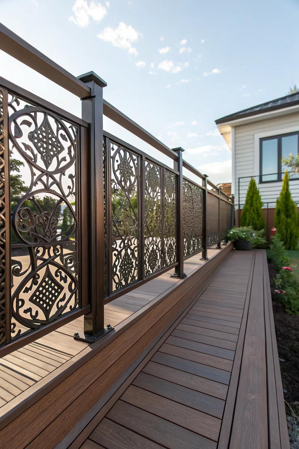 Bold metal patterns make this deck a real showstopper.