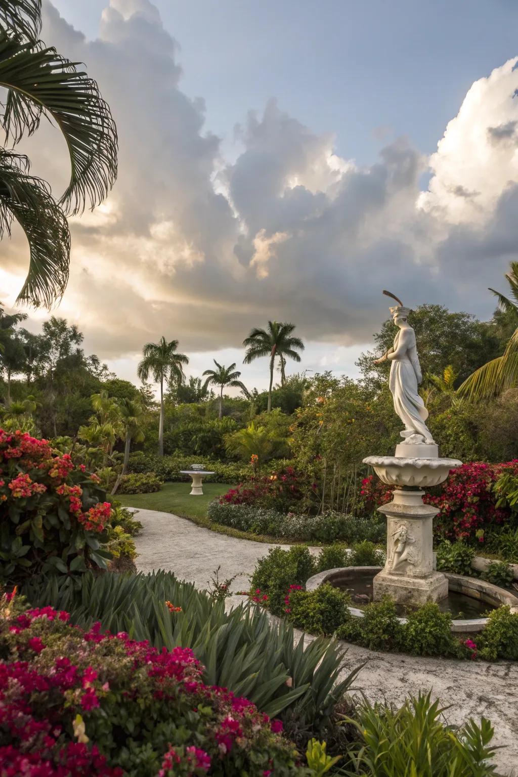 Sculptural elements add eye-catching focal points to your garden.
