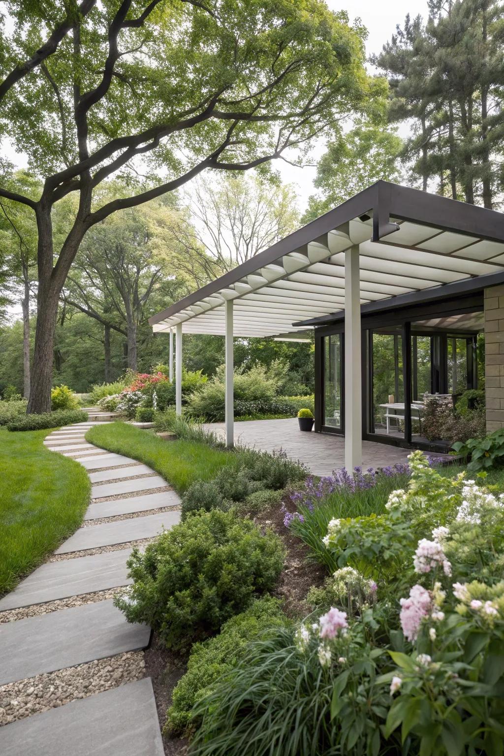 Pergolas offer stylish shade and structure in outdoor spaces.