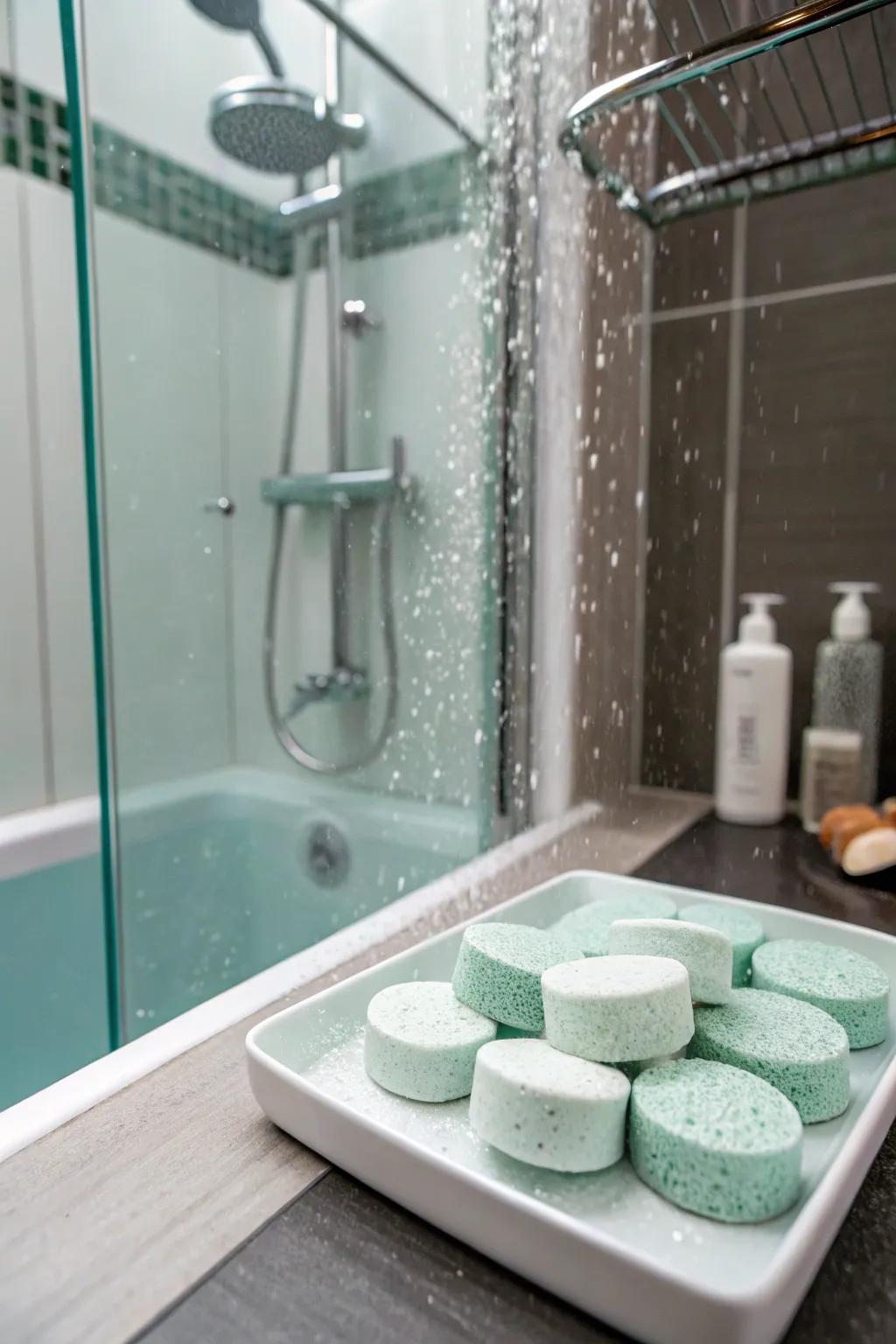 Shower tablets provide an aromatherapy boost.