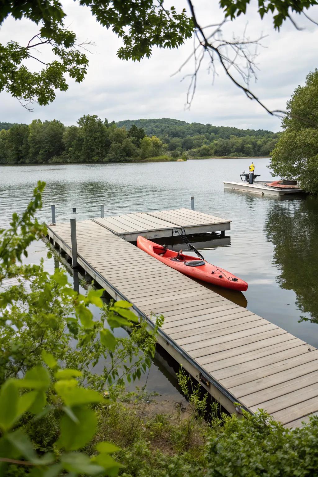 Kayak launch platforms simplify access to the water for paddle enthusiasts.