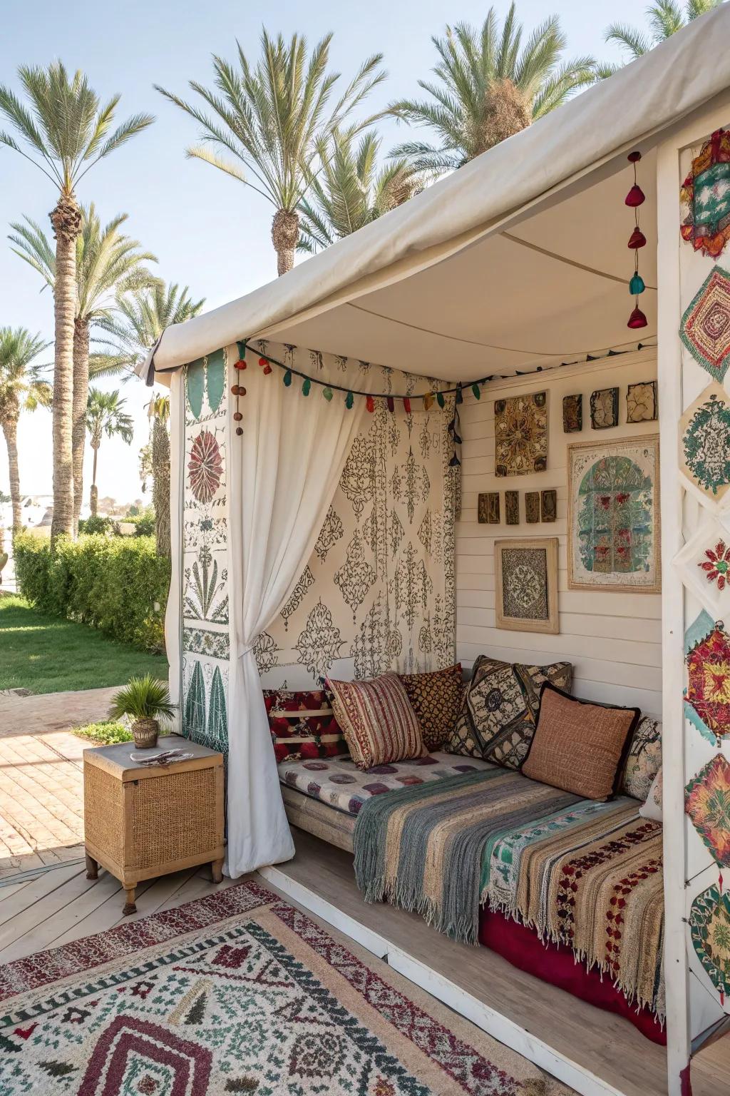 An eclectic cabana full of character and charm.