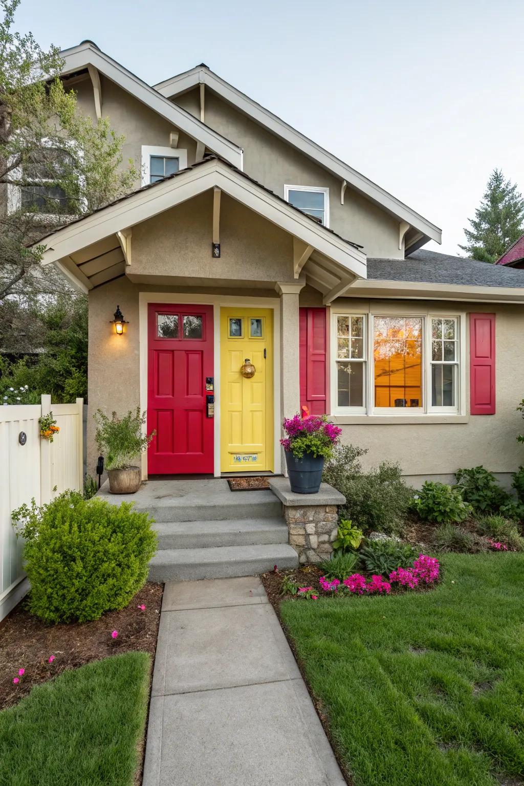 A modern home with bold color accents for added personality.
