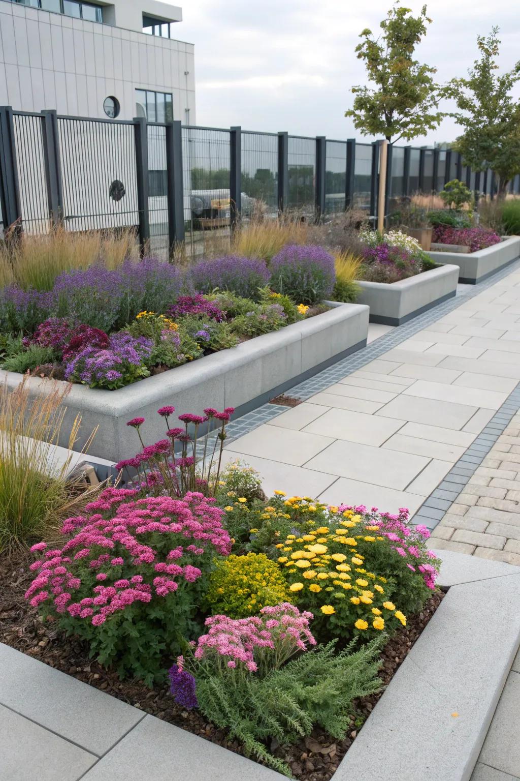 Perennials add charm and color to modern spaces.