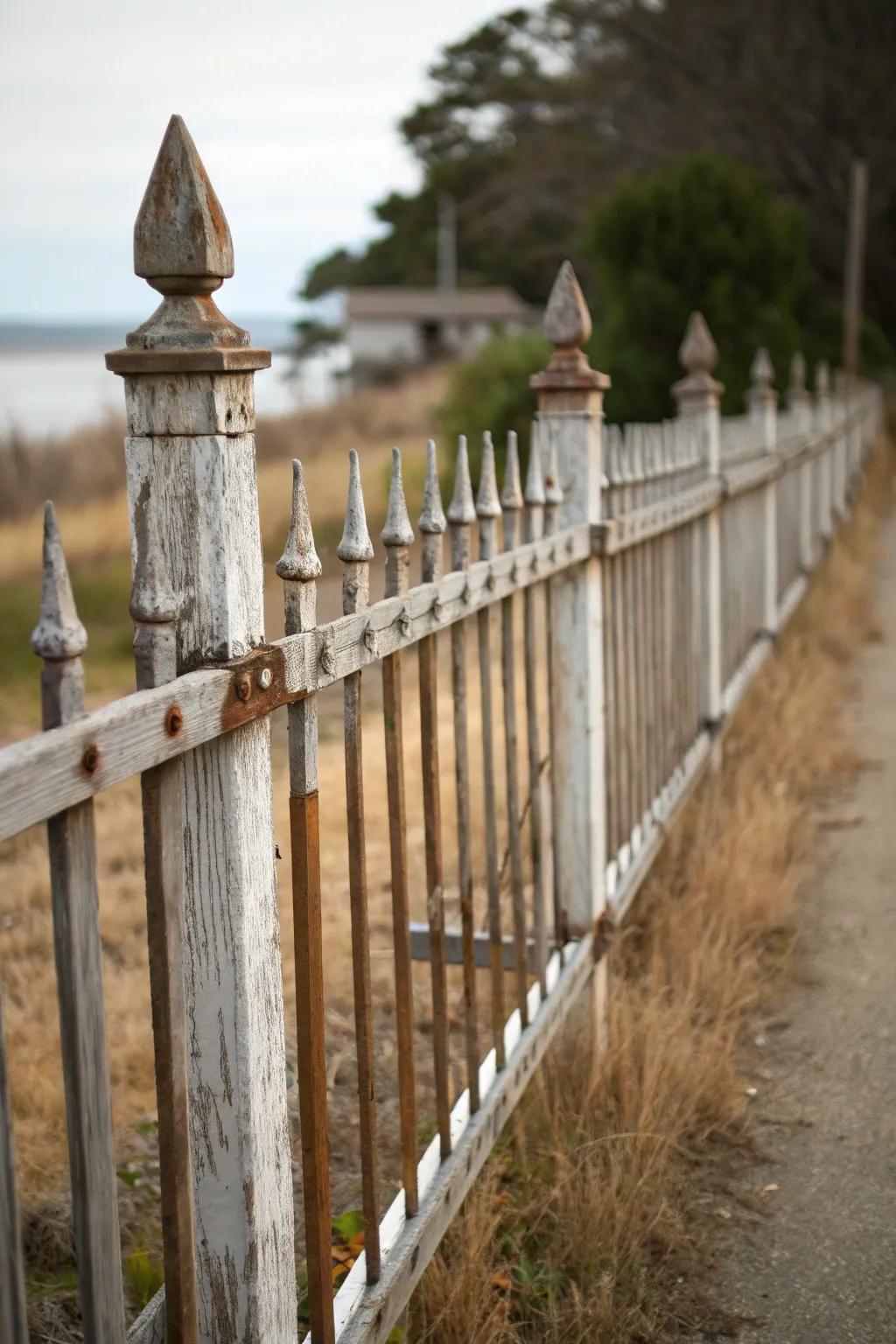 Classic picket fence with a modern metal twist