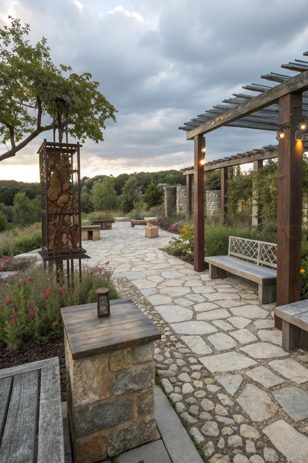 Mixing materials adds texture and interest to your decor.