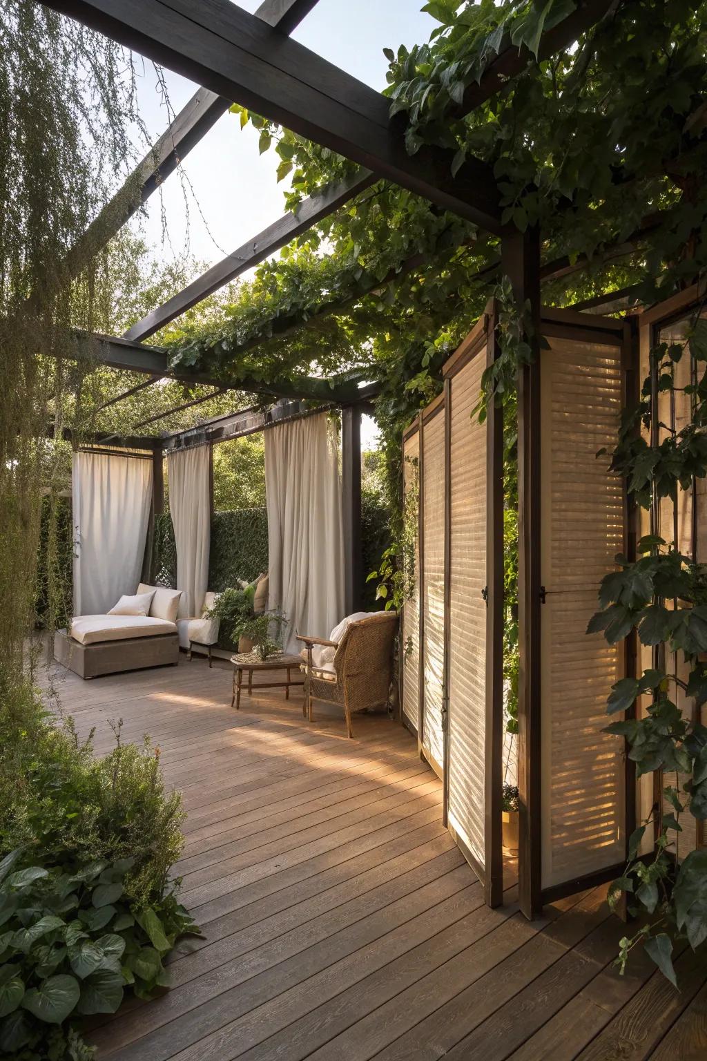 Find enclosed comfort with a private outdoor room.