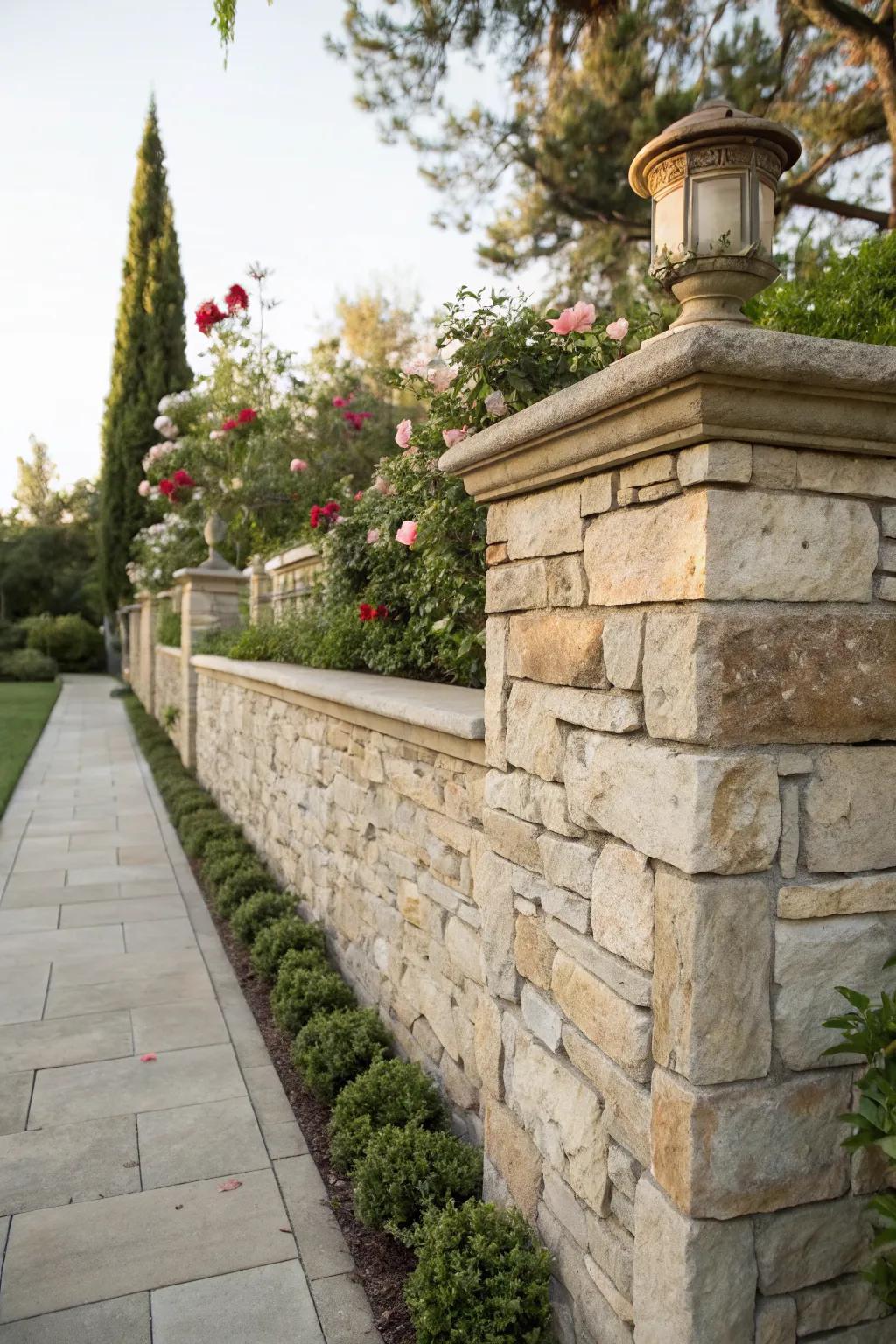 Stone cladding offers a classic and sophisticated decor option.