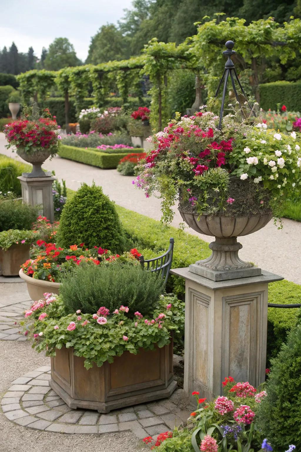 An eclectic mix of planters adds character to gardens.