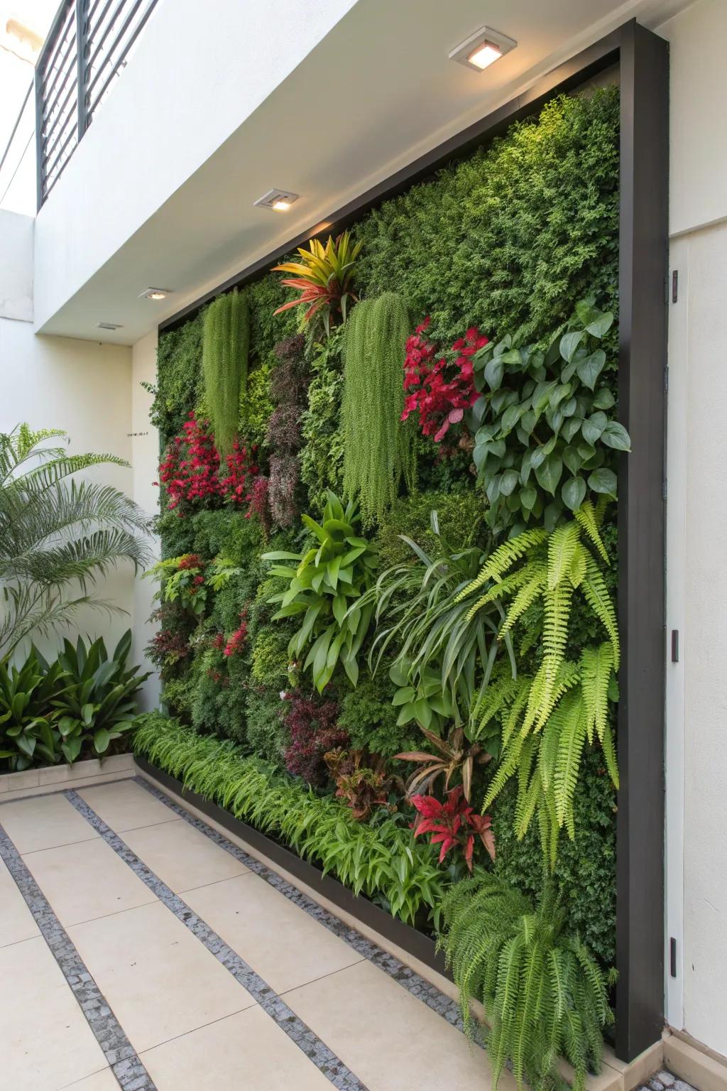Achieve vertical garden lushness without the upkeep.