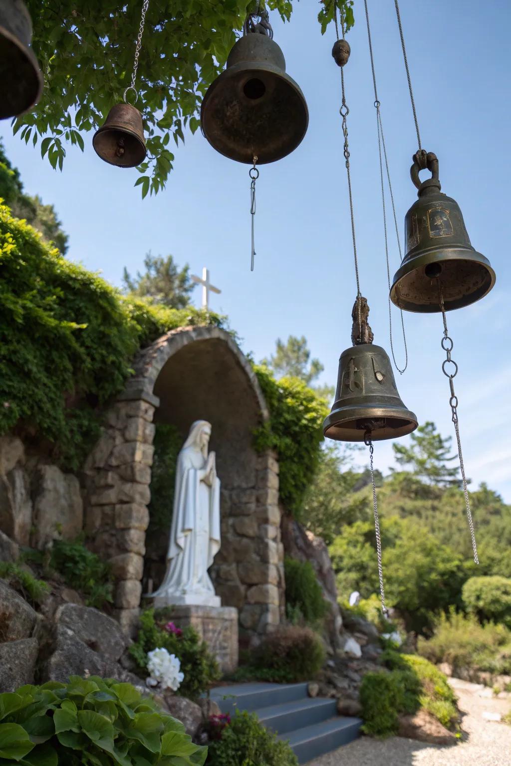 Wind chimes add a gentle soundscape to your grotto.
