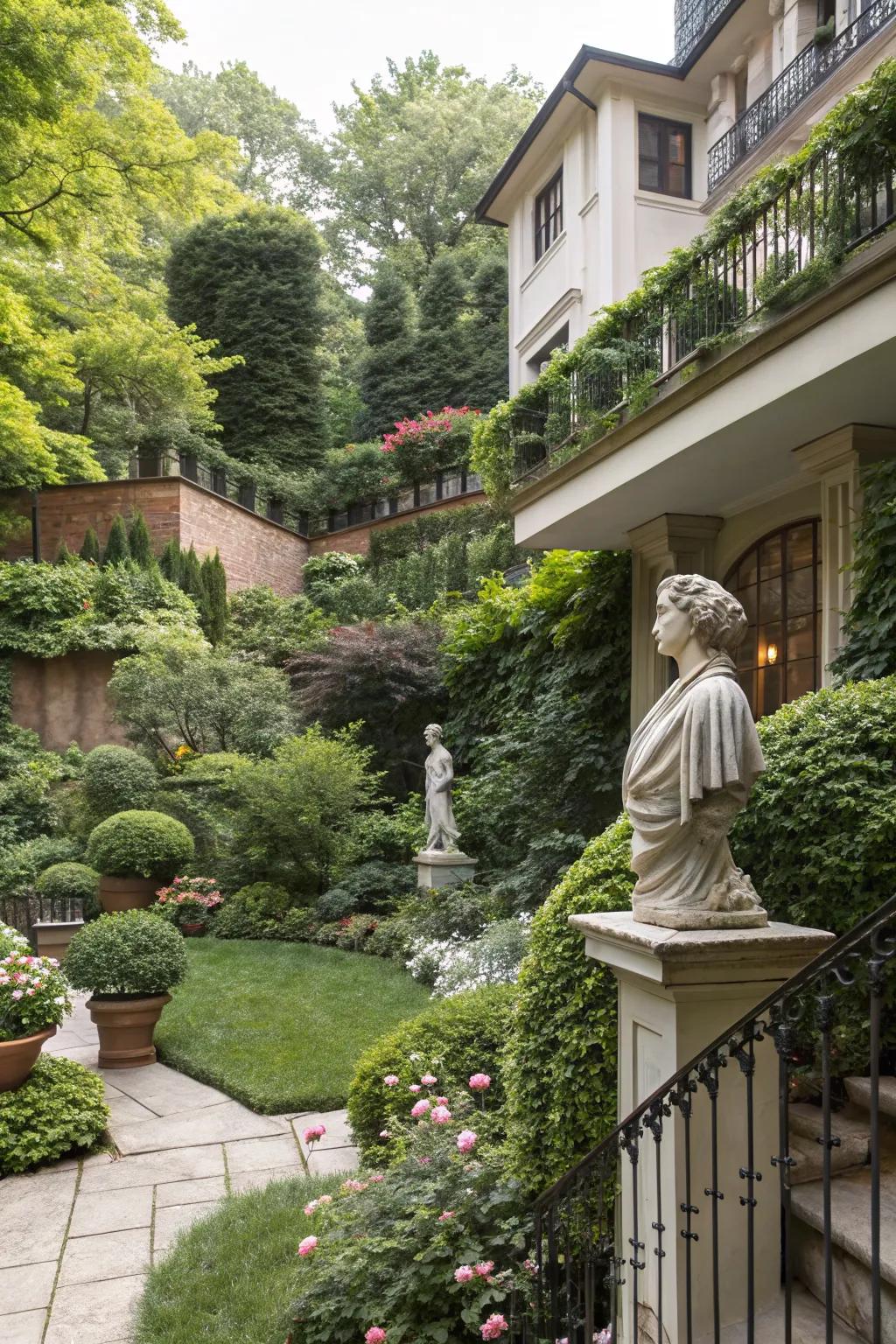 Art and sculptures add unique character to your garden.