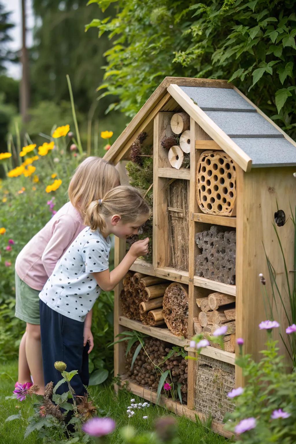 Encourage ecological learning with bug hotels for little eco-explorers.
