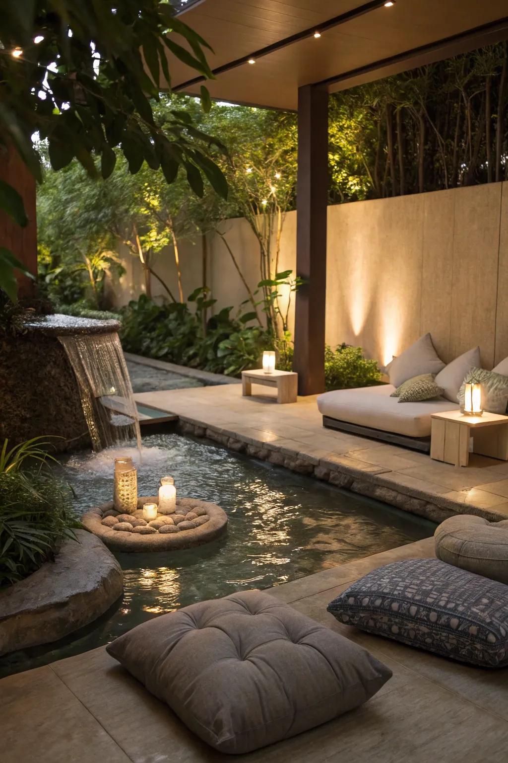A meditation corner offers a quiet retreat in your backyard.