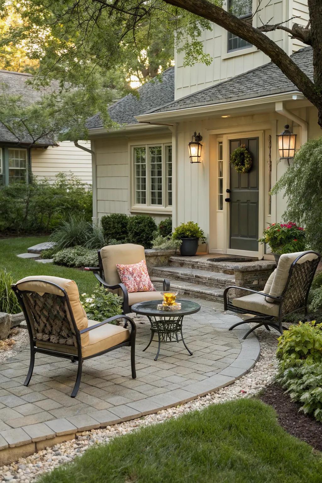 A cozy seating area turning the yard into a retreat.