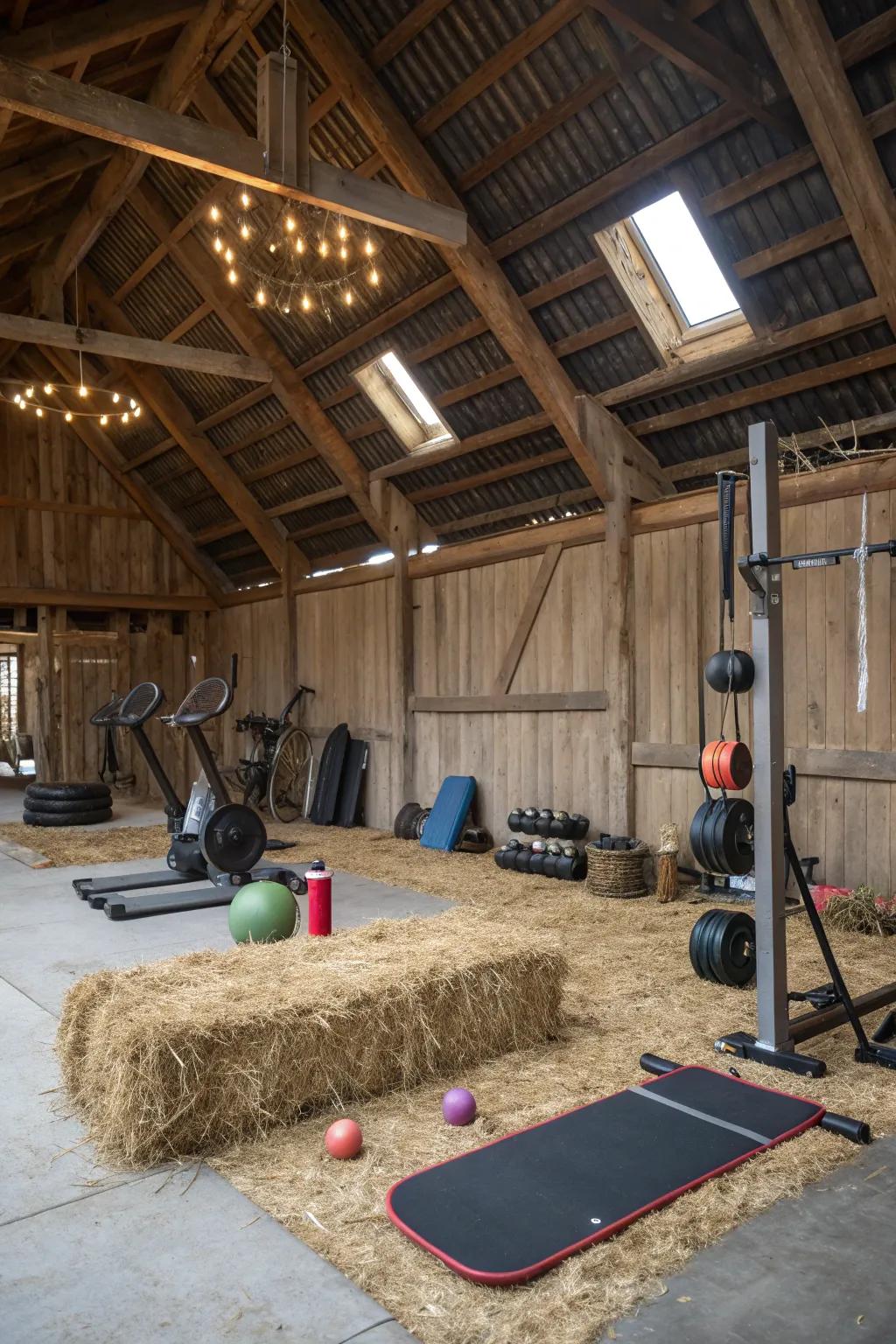 A rustic fitness studio that energizes and motivates.