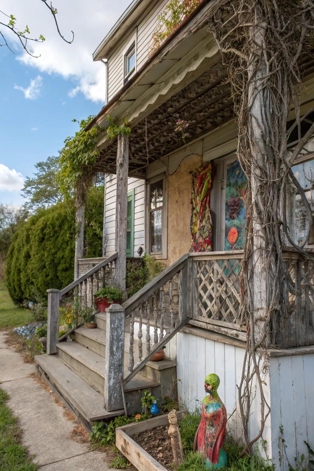 Artistic elements personalize your porch space.