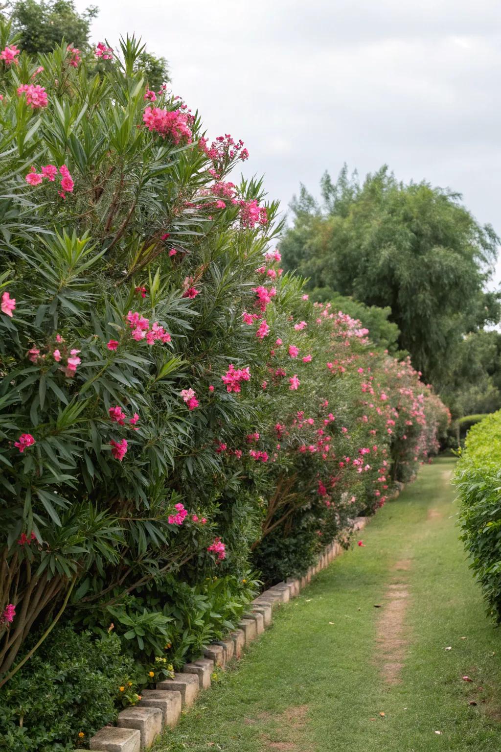 Protect your garden with an oleander windbreak.
