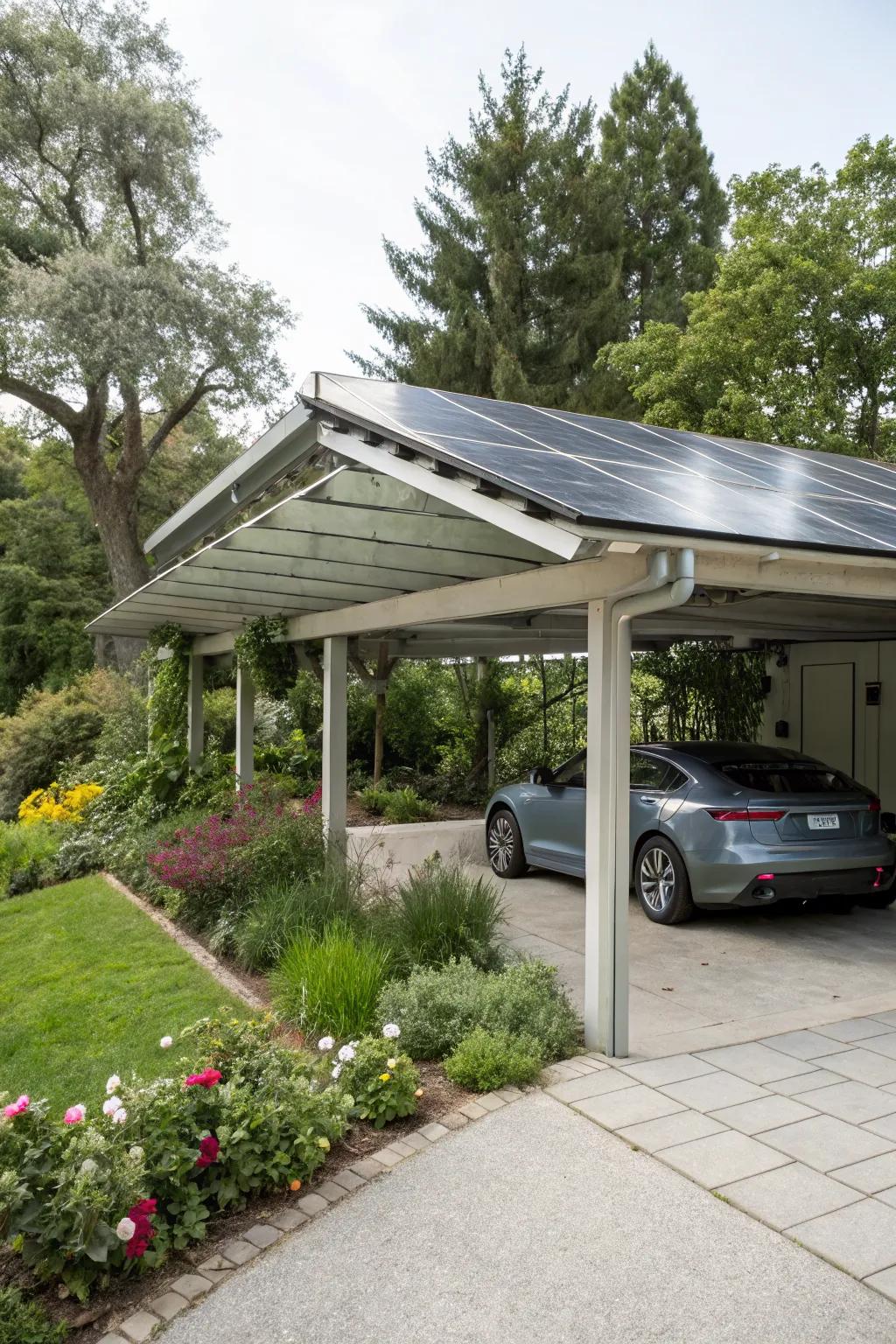 Solar panels provide a green energy solution.