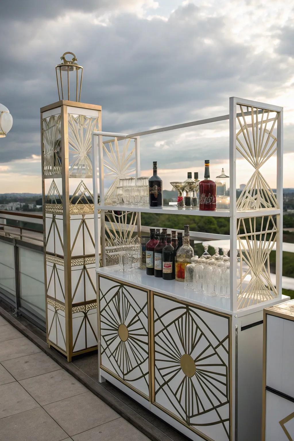 Art Deco shelves bring vintage glamour to any setting.