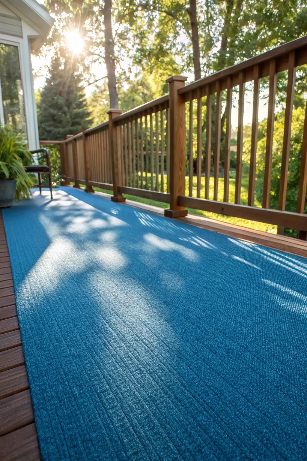 UV-resistant carpets maintain their color and quality in the sun.