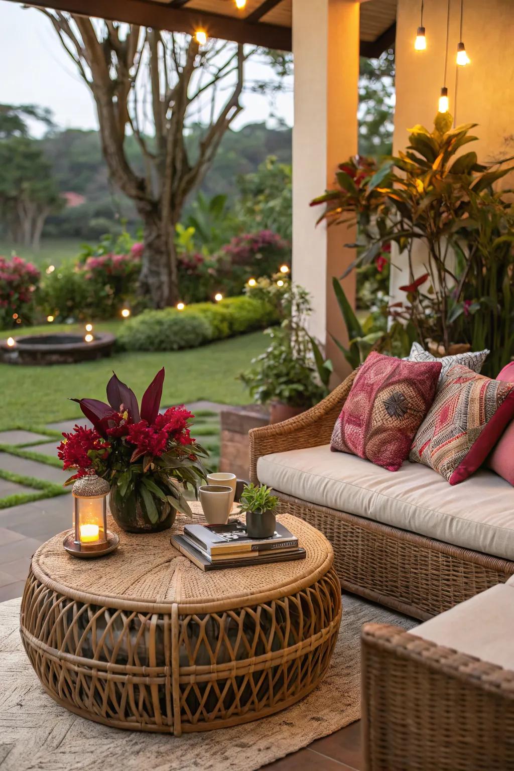 Vintage appeal: Rattan brings warmth and character.