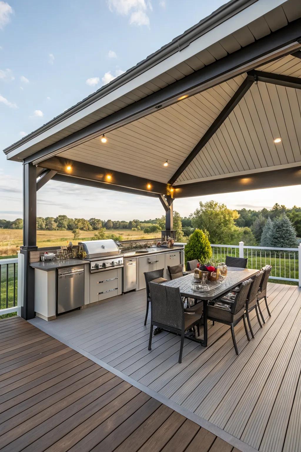 An open-air kitchen for stylish alfresco cooking.