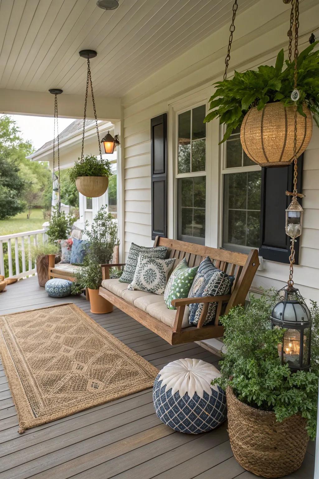 Playing with scale creates a dynamic and layered look.