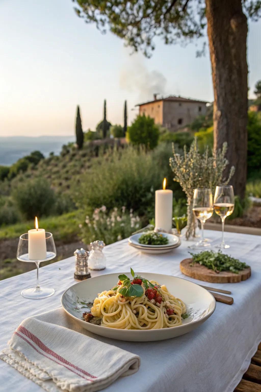 An Italian night under the stars with homemade delights.