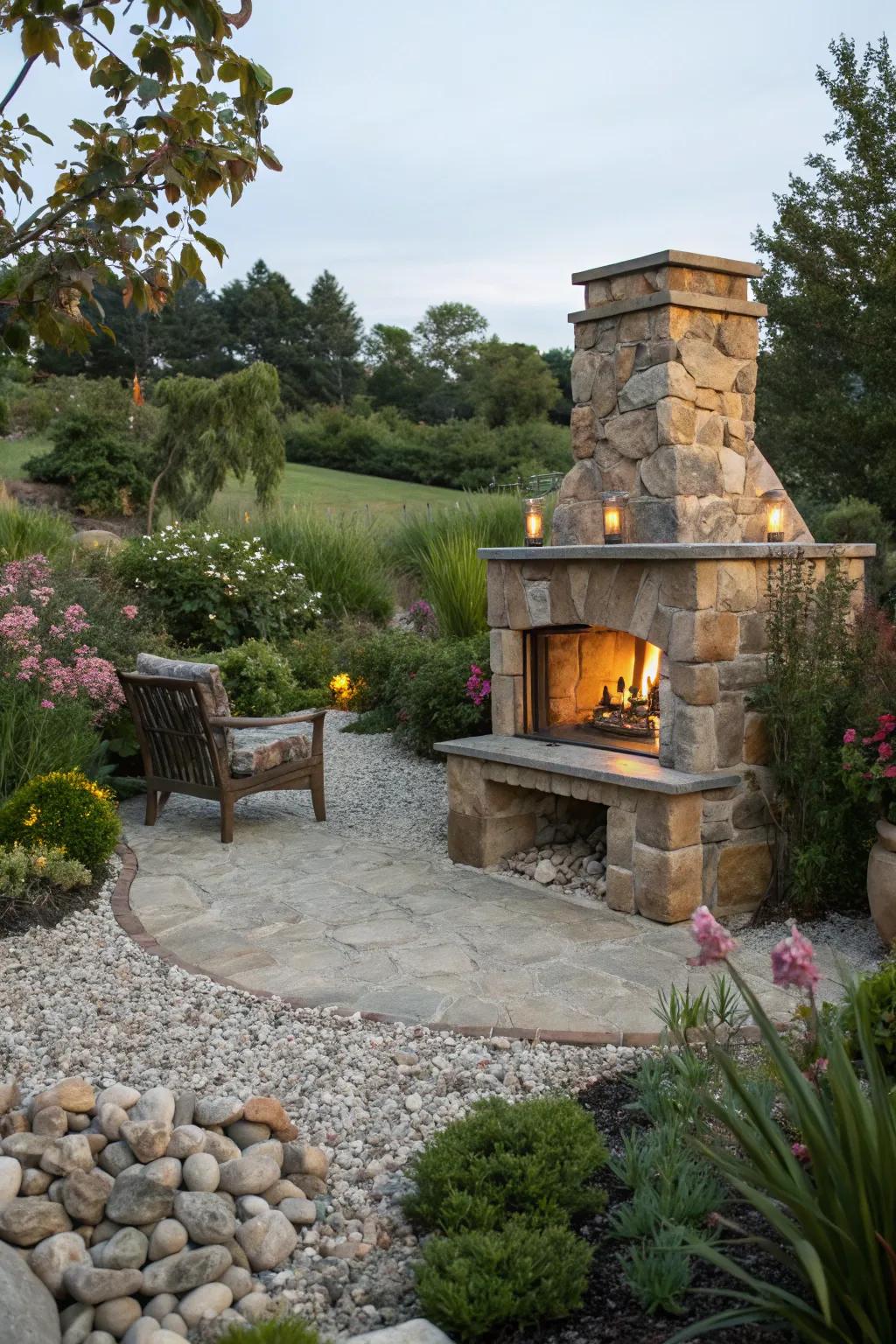 Practical and attractive gravel surround for safety and style.