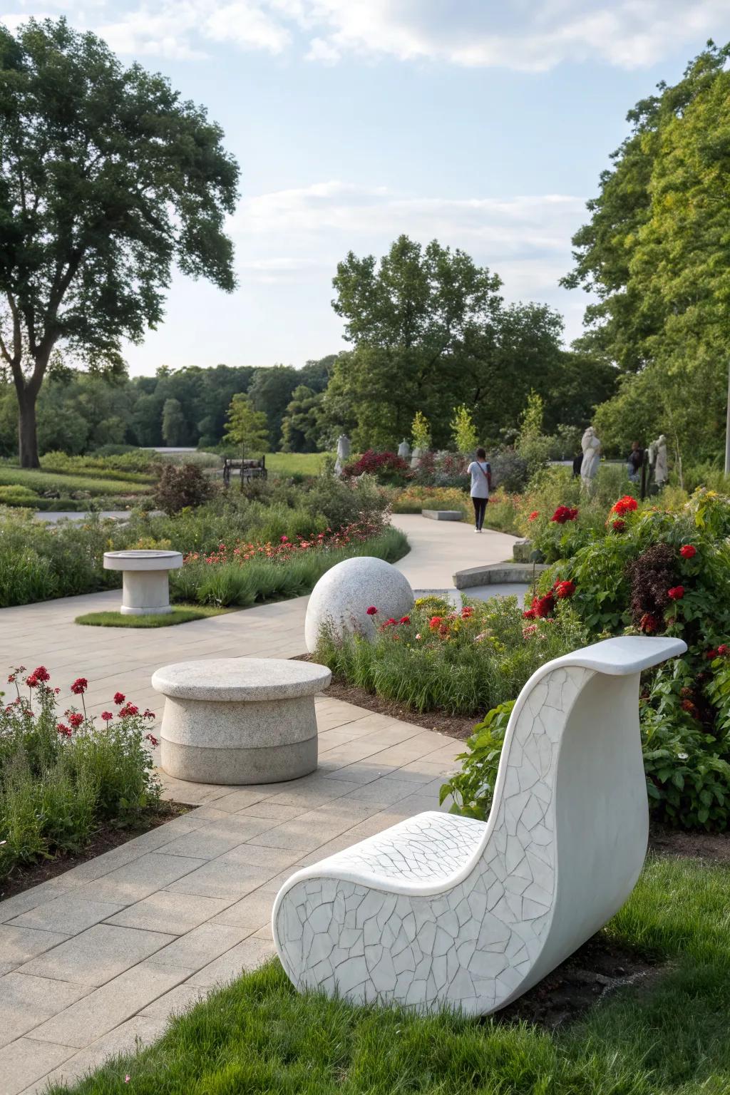 Sculptural seating adds artistic flair to your space.
