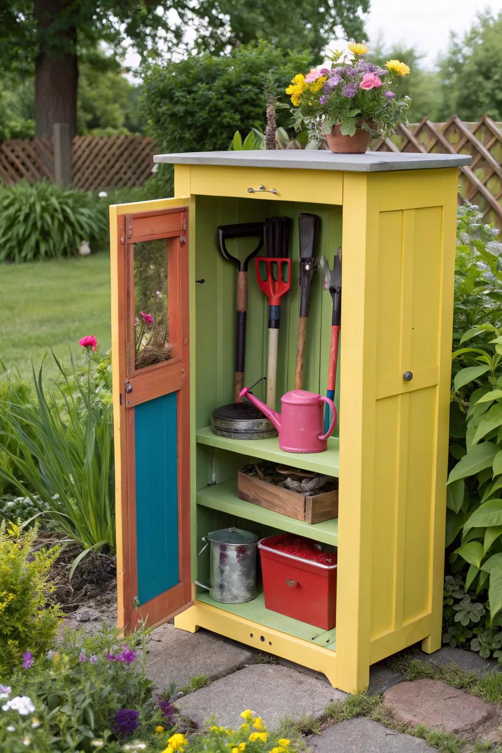 Upcycled furniture offers a stylish and functional storage solution.