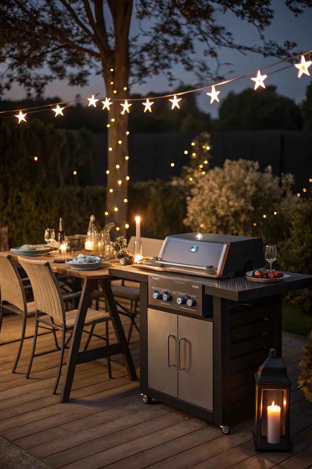 Light up your evening barbecues with a grill table featuring integrated lighting.