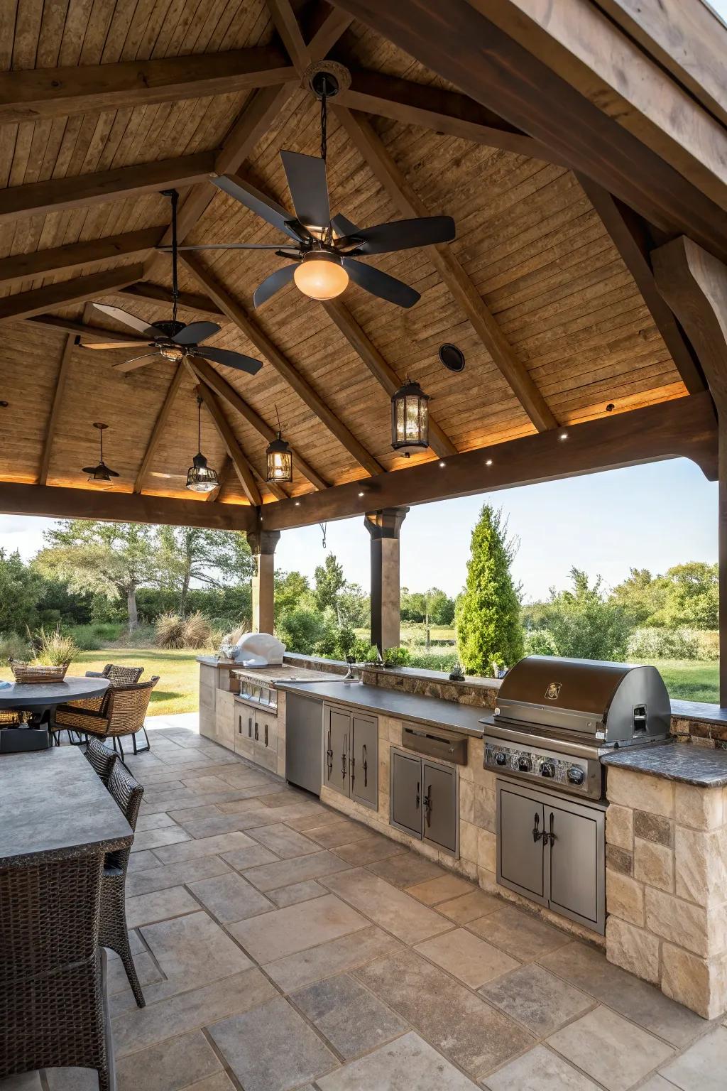 Enjoy your pavilion in all seasons with smart heating and cooling.