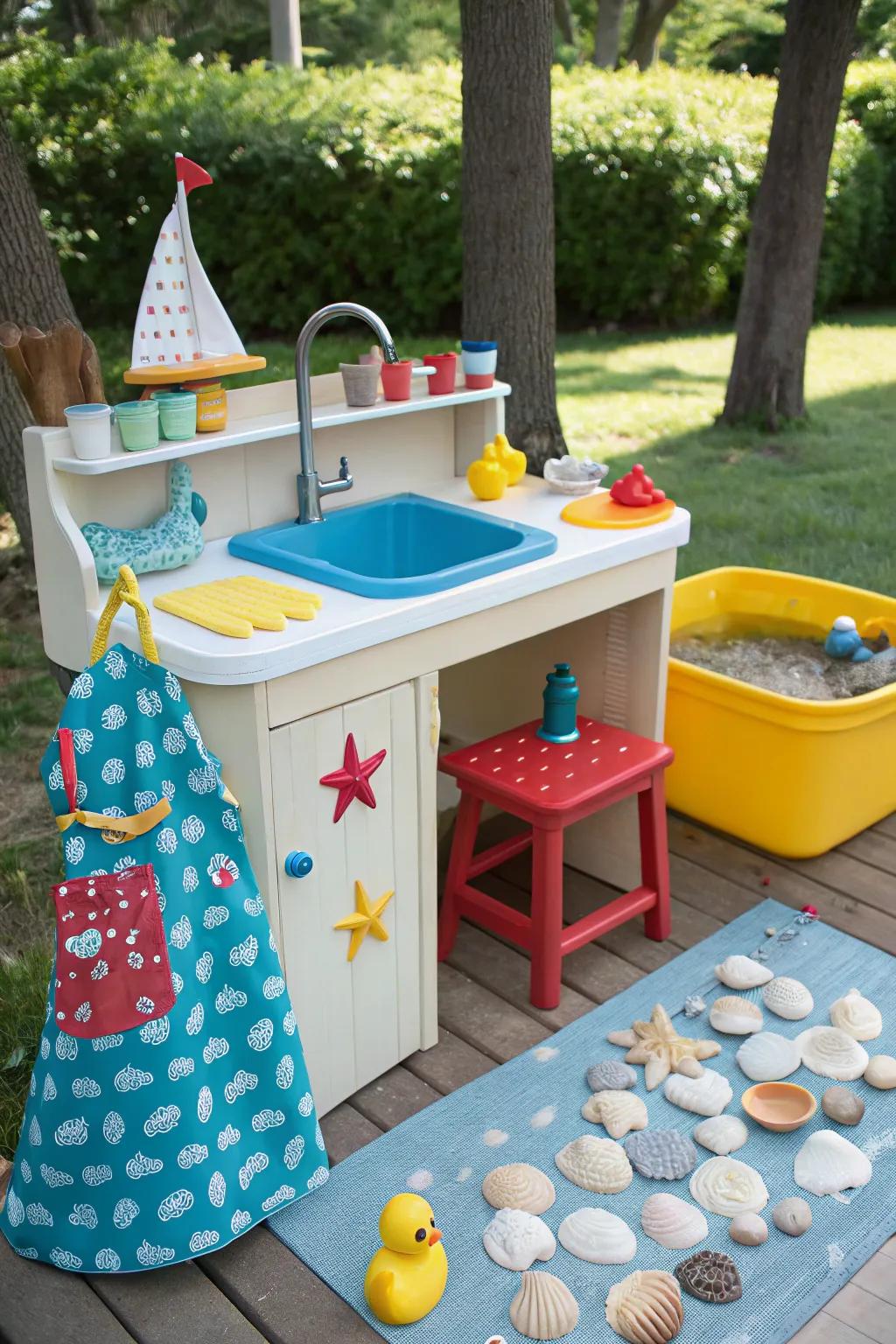 Outdoor sink designed for kids' fun and learning.