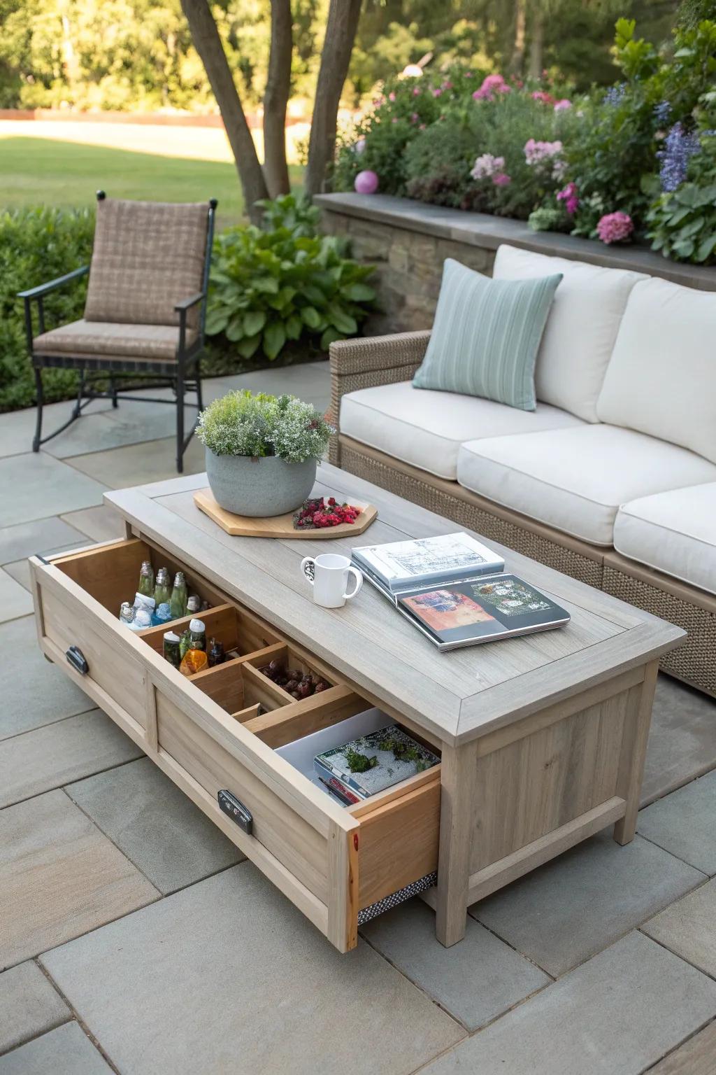 Functional storage keeps your space tidy and chic.