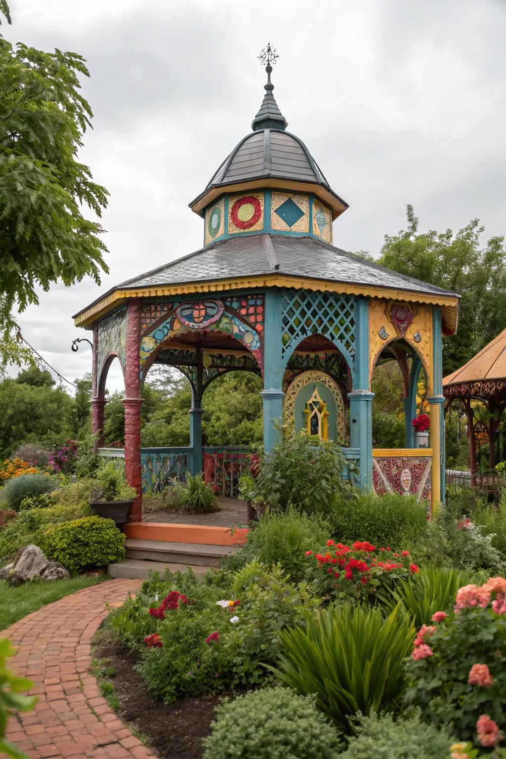 Make a statement with an artistic gazebo design.