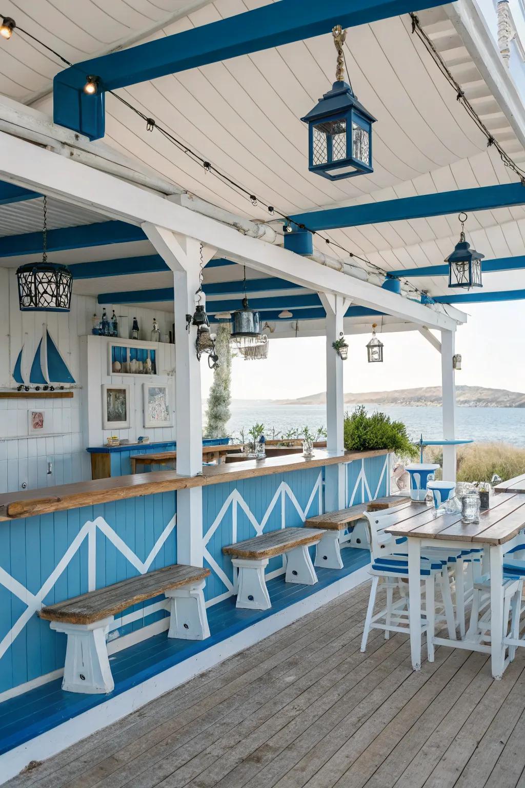 Bring back seaside memories with a vintage coastal bar.