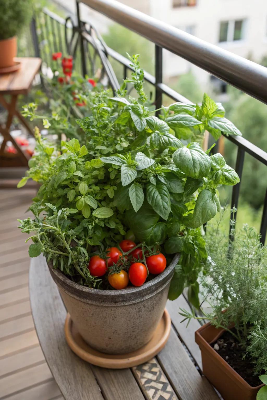 Delight in fresh flavors with mixed herb and edible pots.
