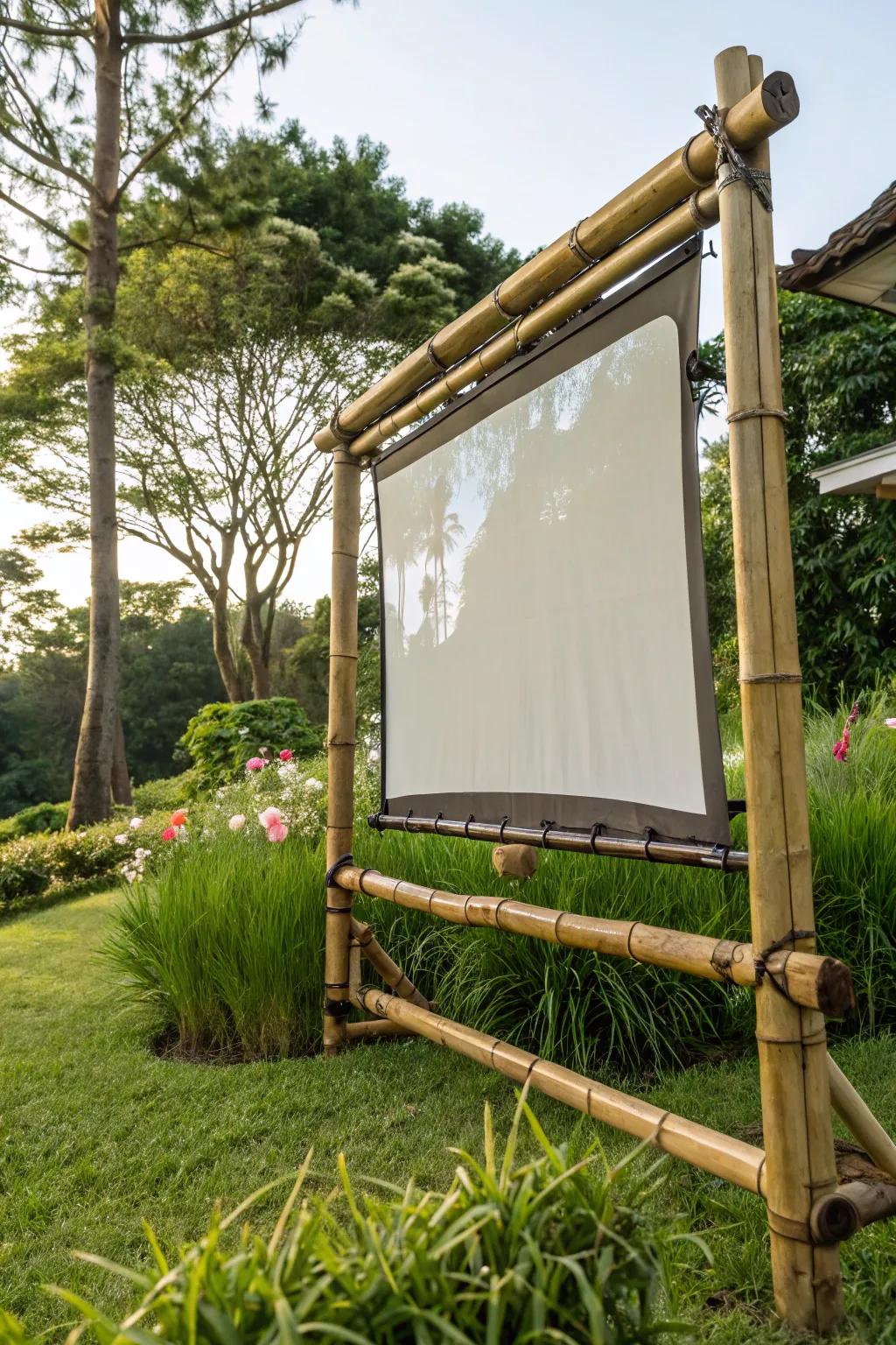 Bamboo frames offer an eco-friendly and aesthetically pleasing option for outdoor screens.