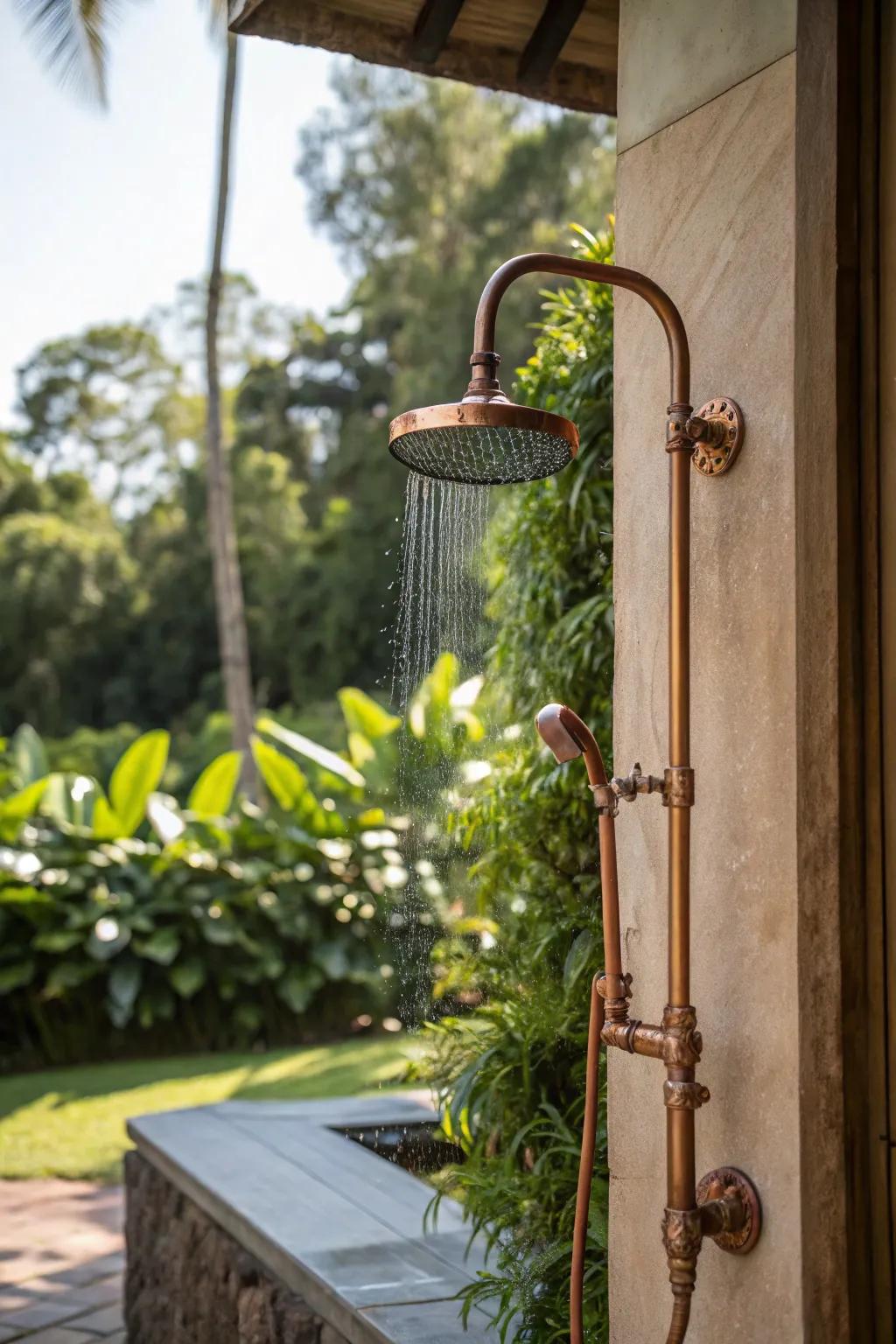 Add character with unique fixtures in your shower.