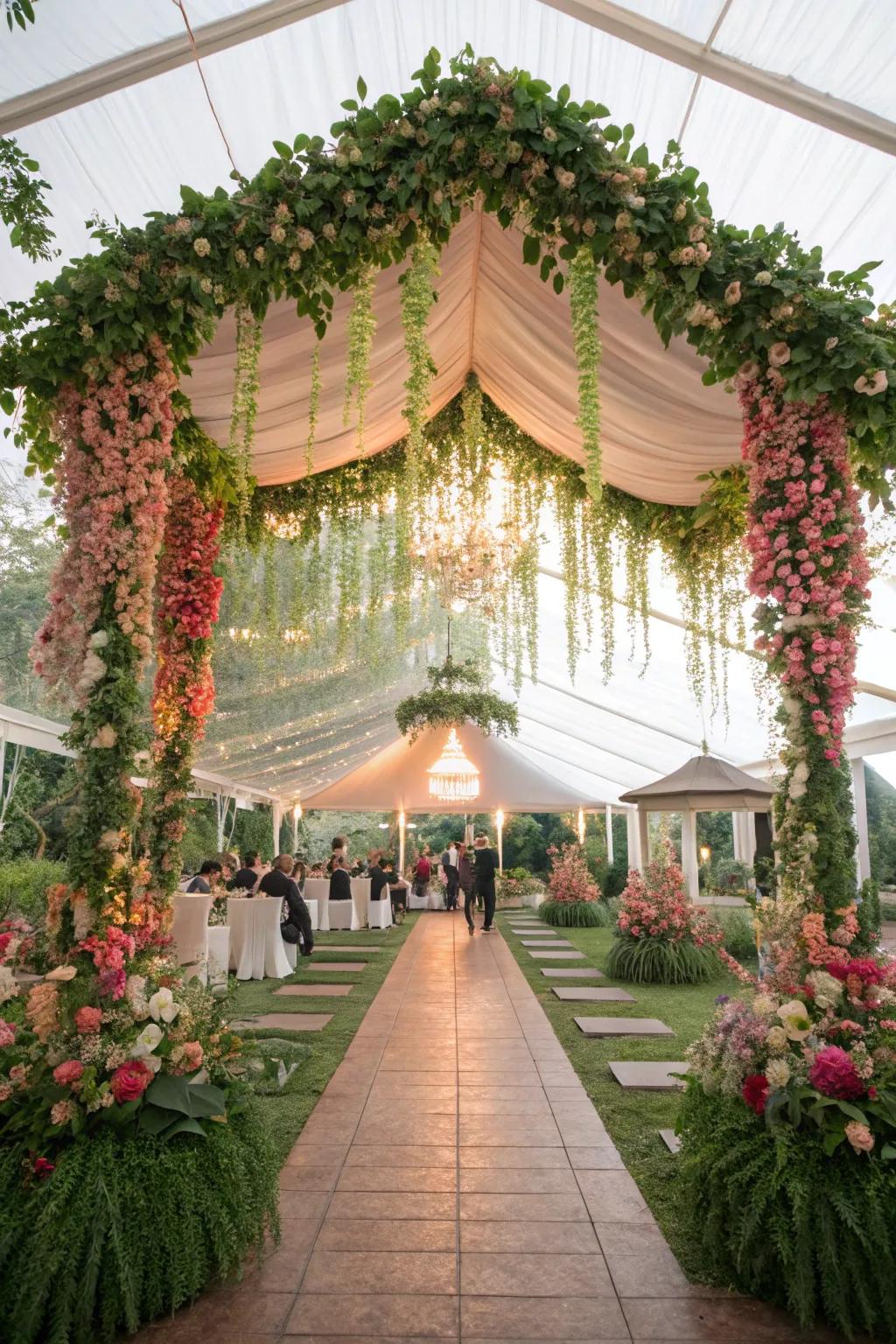 Create a garden paradise inside your tent.