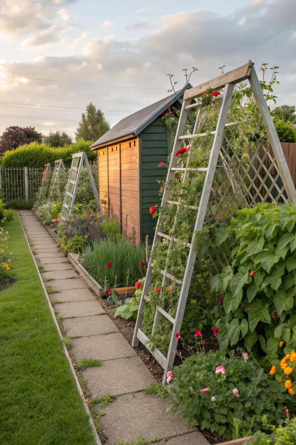 Versatile trellis panels that can be repositioned with ease.