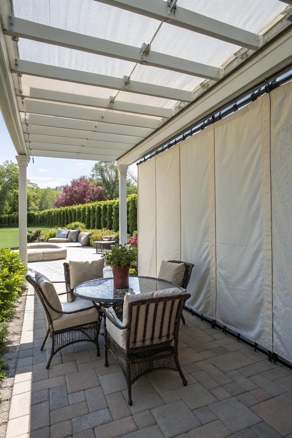 Keep your patio cool with insulated wall covers.