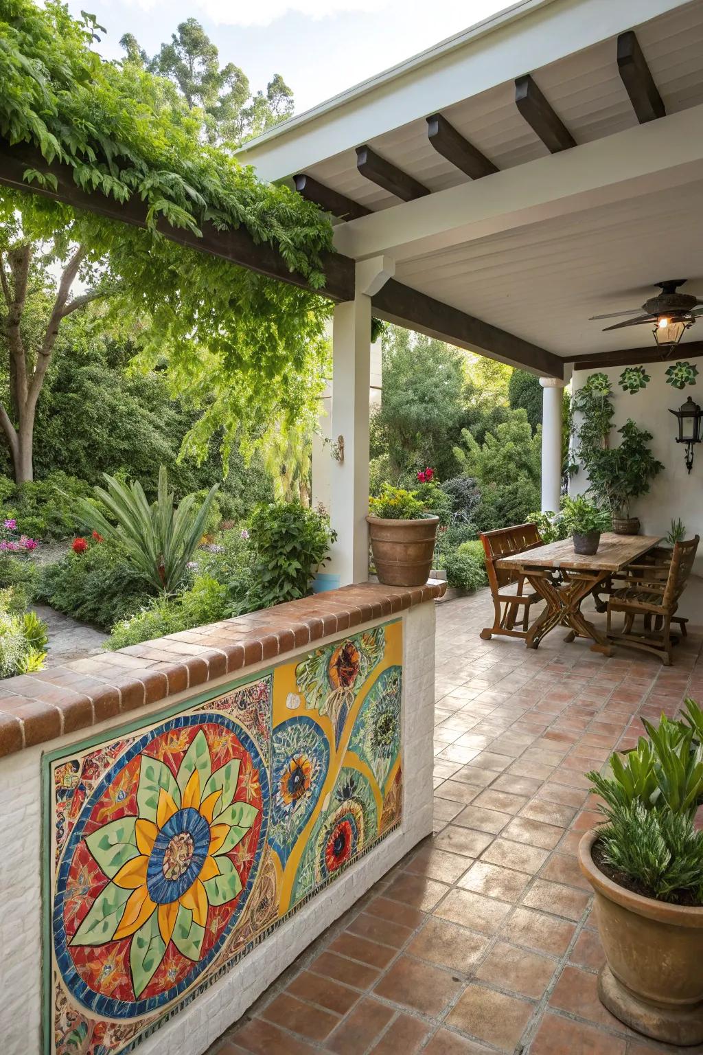 A mural can transform your half wall into a work of art.