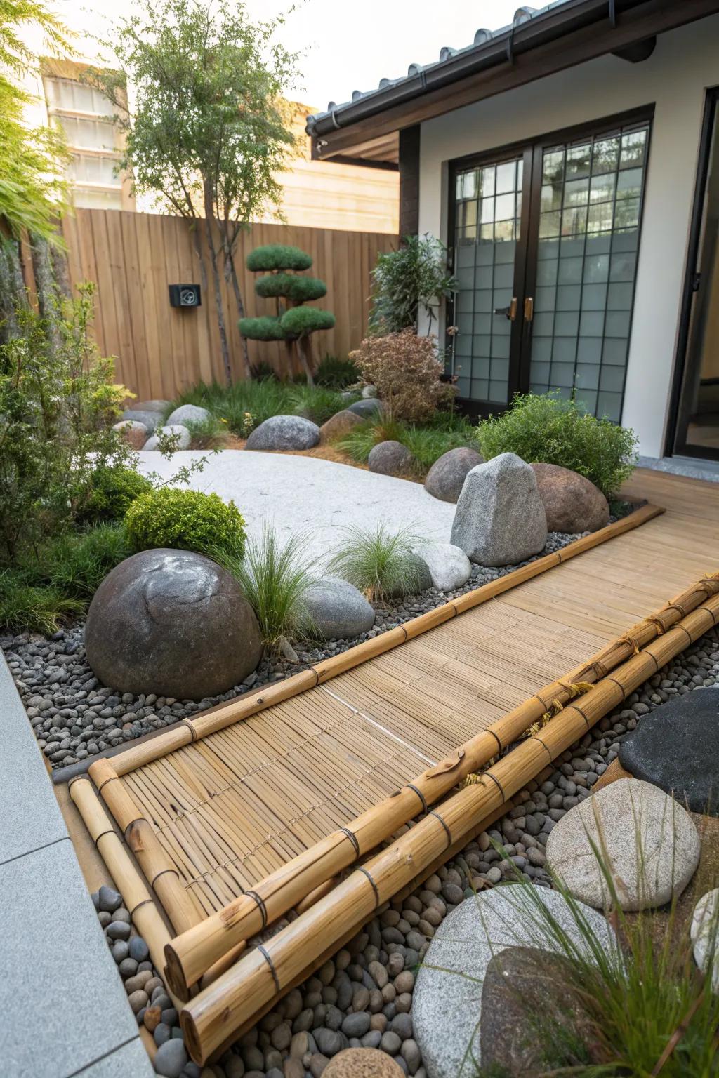 Cultivate serenity with bamboo edging.