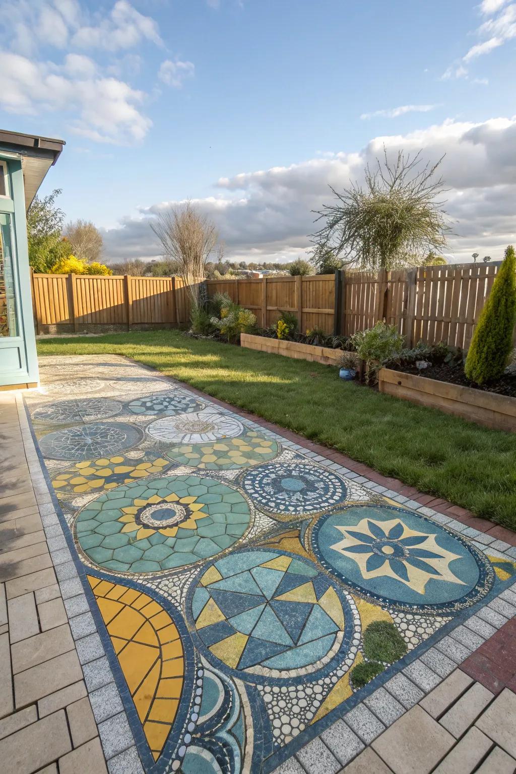 Craft a unique mosaic masterpiece with diverse pavers.
