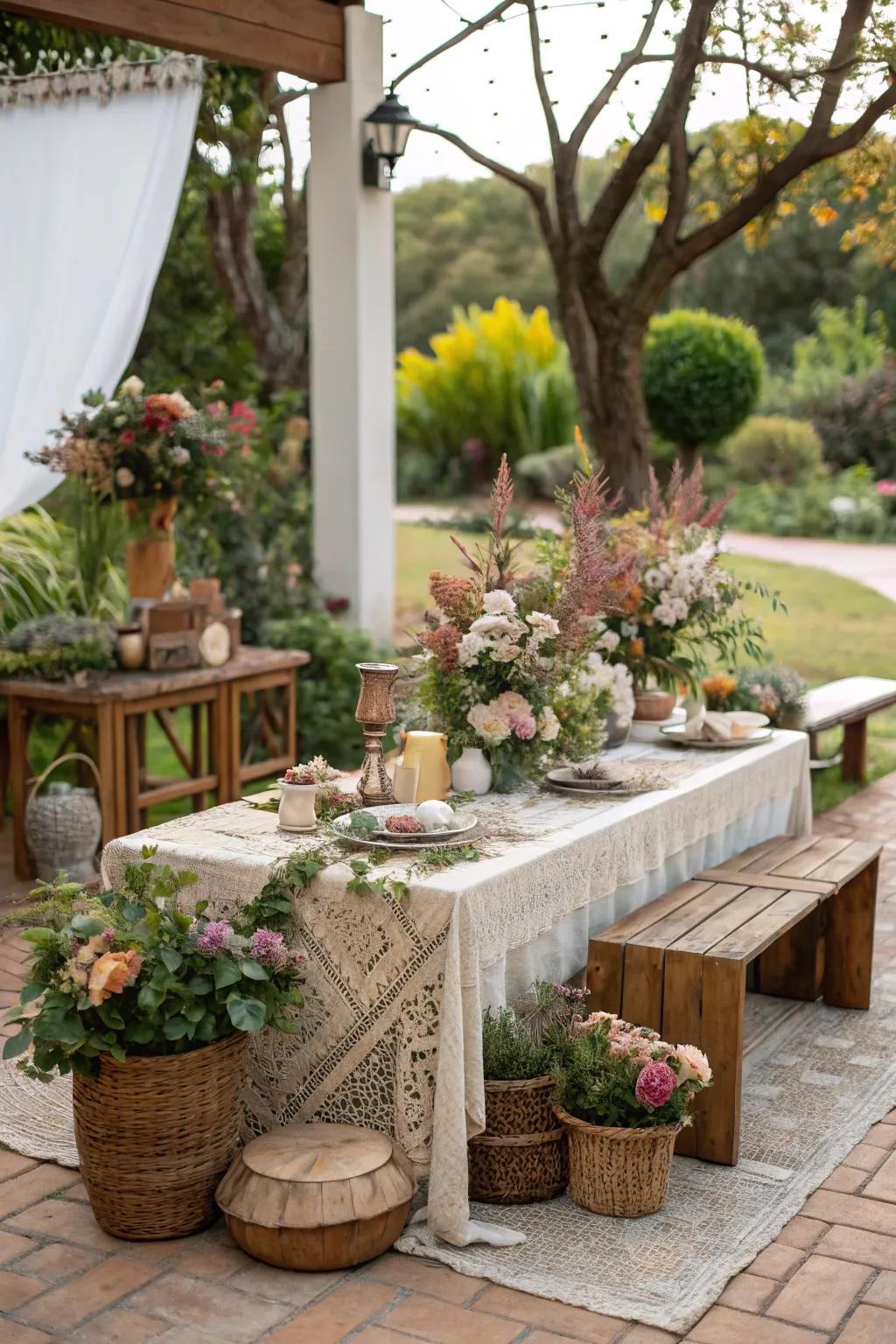 Garden-inspired décor connects your table to the outdoors.