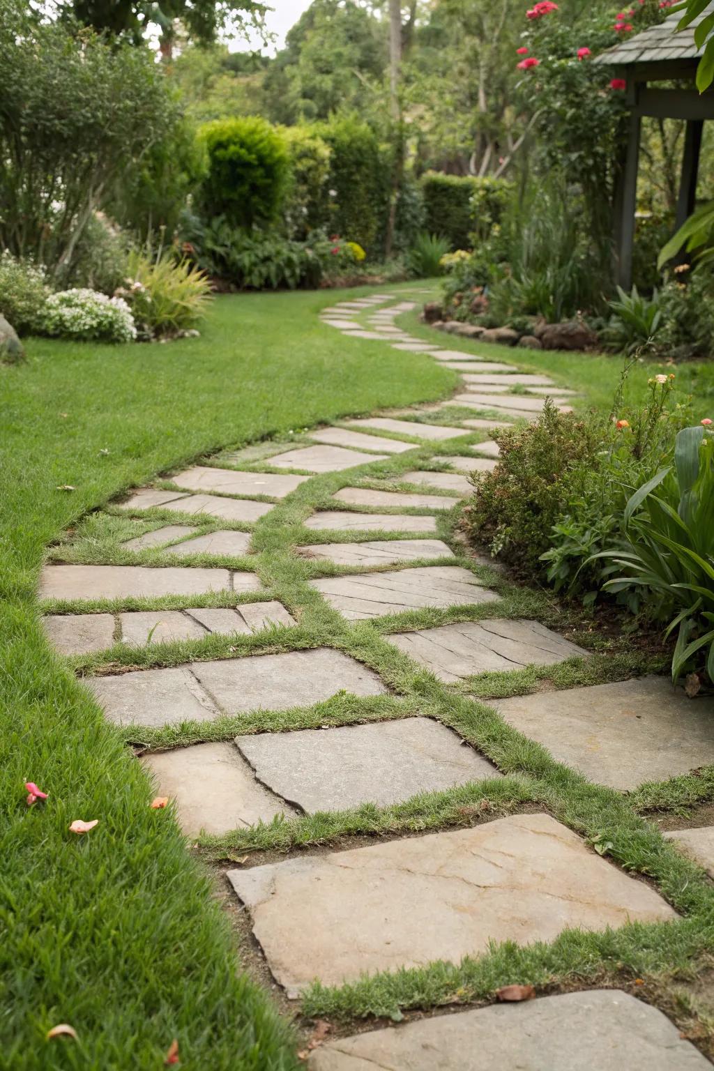 Blend nature and design with grass pavers.